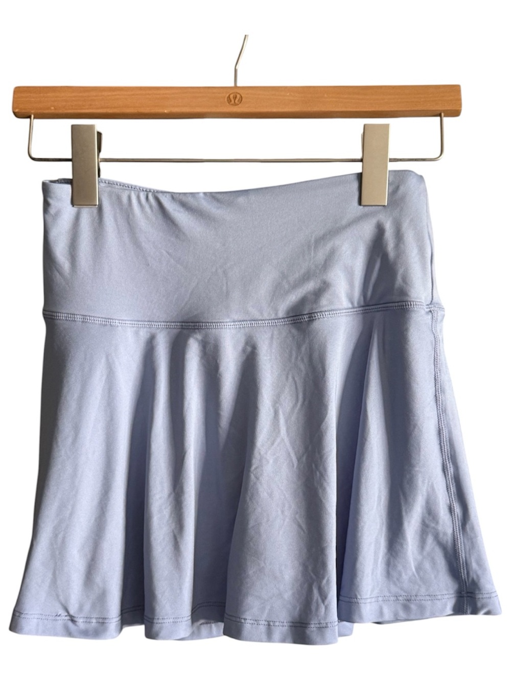 Light Blue Flared Skater Skirt with Wide Waistband